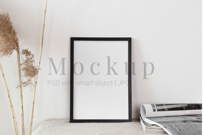 Black Frame Mockup With Journal