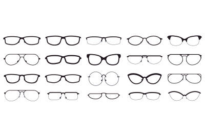 Glasses frames. Eyewear silhouettes&2C; glasses frames&2C; optical lens fram