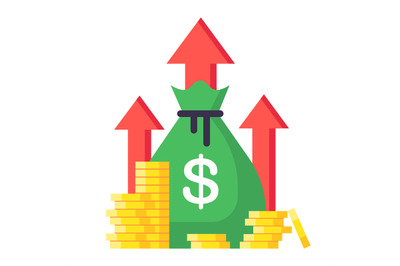 Income increase. Financial strategy, high return on investment, budget