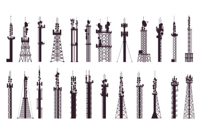 Communication tower antenna. Broadcast technology TV, radio signal sta