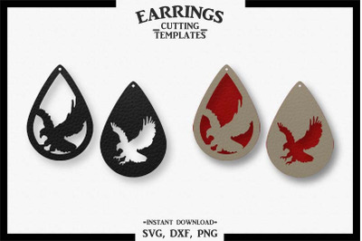 Eagle Earrings, Silhouette, Cricut, Cut File, SVG DXF PNG