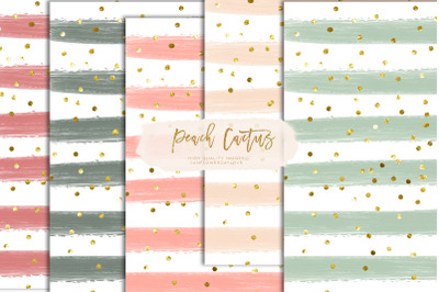 Peach Nude Tones Digital Paper Pack&2C; Cactus peach paper