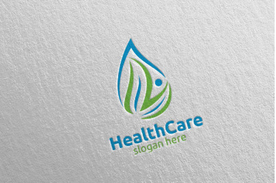 Water Drop Health Care Medical Logo 24