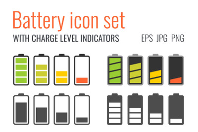 Battery icon set
