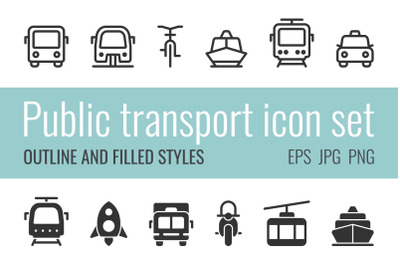 Public transport icon set