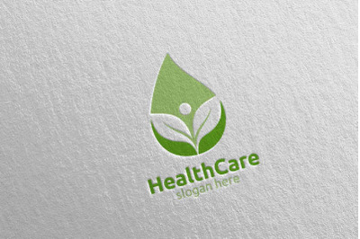 Water Drop Health Care Medical Logo 26