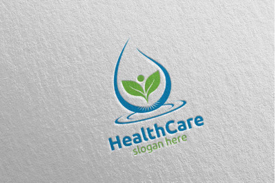 Water Drop Health Care Medical Logo 27