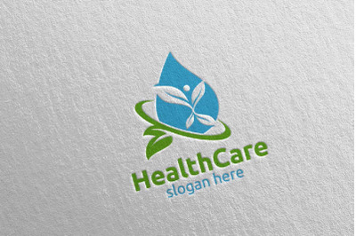 Water Drop Health Care Medical Logo 28