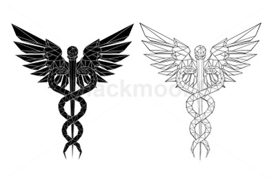 Two polygonal Caduceus Symbols