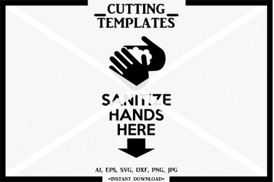 Sanitize Hands Here, Silhouette, Cricut, Cut File, Iron on,  SVG, DXF