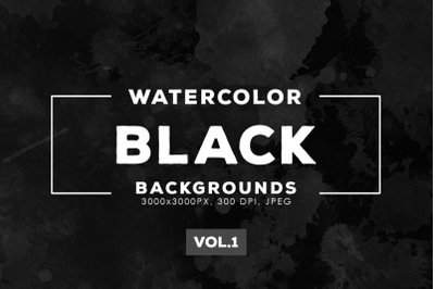 Watercolor Black Backgrounds Vol.1