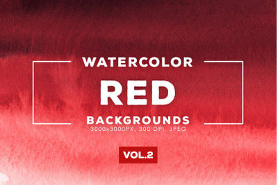 Watercolor Red Backgrounds Vol.2