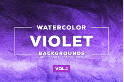 Watercolor Violet Backgrounds Vol.1