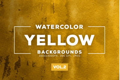 Watercolor Yellow Backgrounds Vol.2