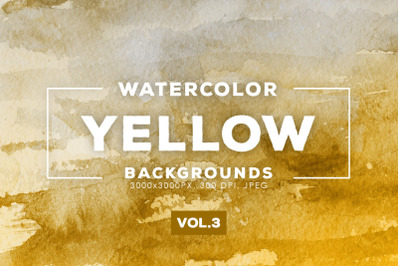 Watercolor Yellow Backgrounds Vol.3