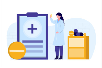 Pharmacy Research Flat Vector Illustration