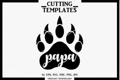 Papa Bear, Silhouette, Cricut, Cut File, AI, EPS, SVG, DXF