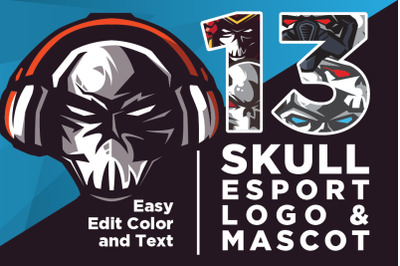 Editable Skull Logo Mascot Esport