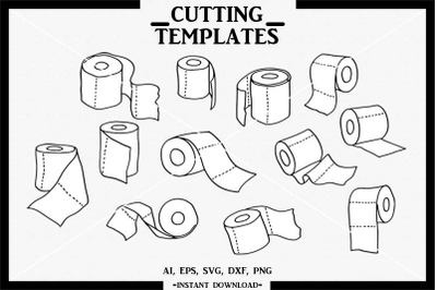 Toilet Paper, Hand Drawn, Silhouette, Cricut, Cut File, SVG