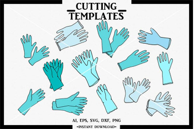 Surgical Gloves SVG, Hand Drawn, Silhouette, Cricut, Cameo, DXF, PNG