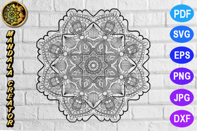 Zentangle Mandala SVG Cut File Monogram Vector Art - 22