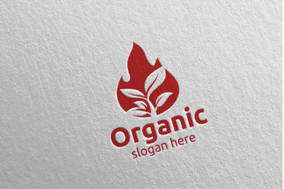 Fire Natural and Organic Logo design template 5