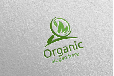 Pin Locator Natural and Organic Logo design template 7