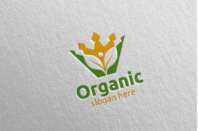 King Natural and Organic Logo design template 9