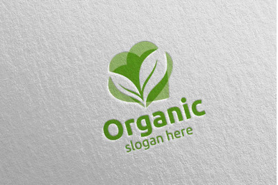 Love Natural and Organic Logo design template 10