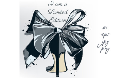 Fashion vector illustration with female elegant shoe