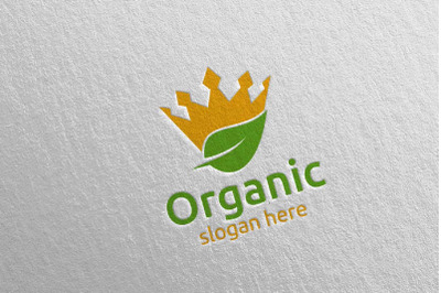 King Natural and Organic Logo design template 18