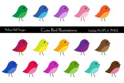 Cute Birds Clipart Graphics
