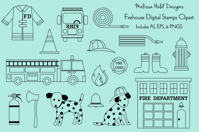 Firehouse Digital Stamps Clipart