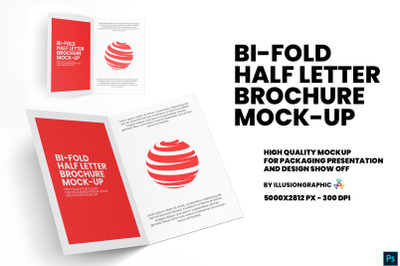 Bi-Fold Half Letter Brochure Mock-up