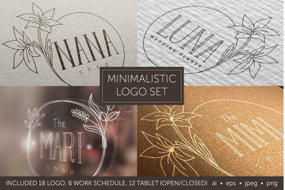 Minimalistic logo set. Logo templates. Schedule