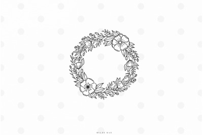Wildflower wreath svg cut file