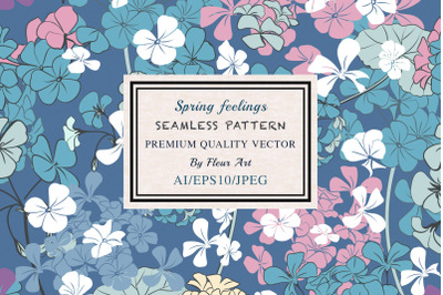 Cute vector rustic pattern with flowers for design
