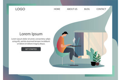 Landing Page Work From Home Illustration