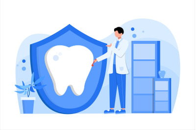 Dental Care Flat Vector Illustration