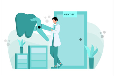 Dental Care Flat Design Vector Illustration