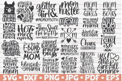 Mom Quotes SVG Bundle | 26 designs | Mother&#039;s Day funny sayings