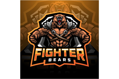 Bear fighter esport mascot logo