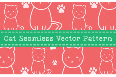 Cat Seamless Vector Pattern Design