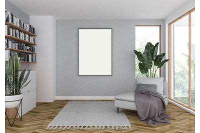 Interior scene - artwork background - frame mockup