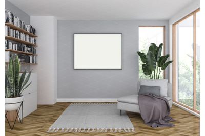 Interior scene - artwork background - frame mockup