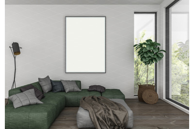 Interior scene - artwork background - frame mockup