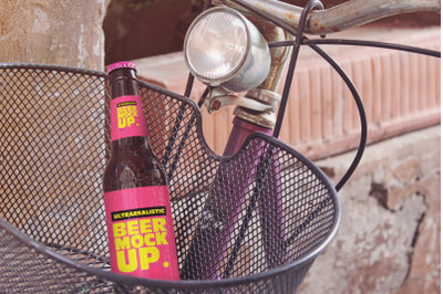 Bike Basket Beer Mockup