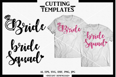 Bride Squad SVG, Bride, Silhouette, Cameo, Cricut, SVG, DXF