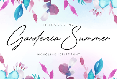 Gardenia Summer Monoline Script Font