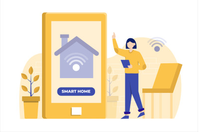 Smart Home App Flat Vector Illustration